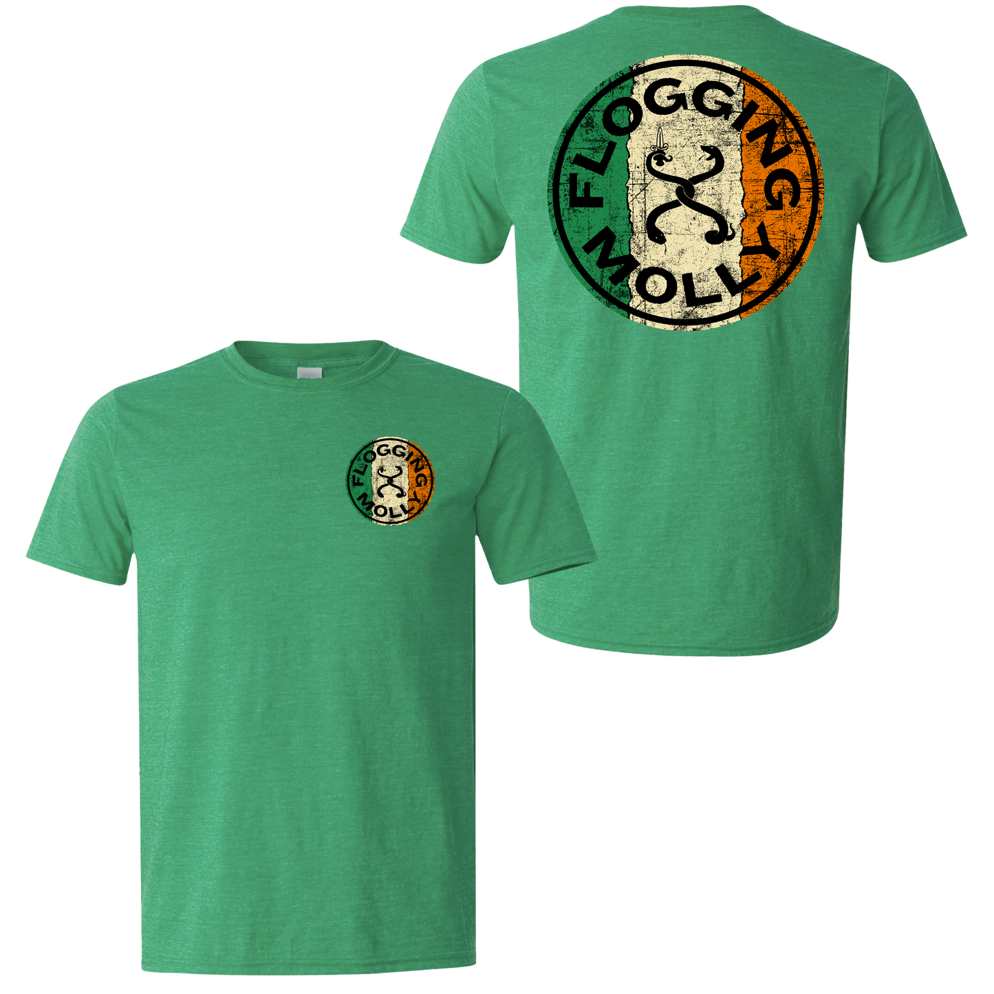 Circle Snakes Heather Green Shirt